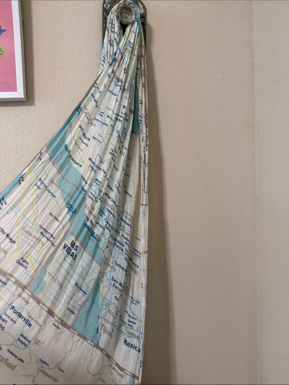 kate spade Map-Print Travel Scarf in White and Blue